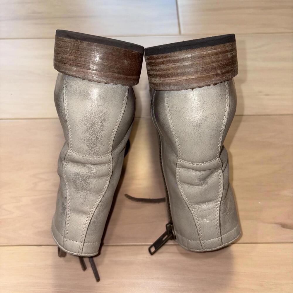 Freebird by Steven Womens Manchester Leather Combat Boots Taupe Distressed 8 - Picture 6 of 8